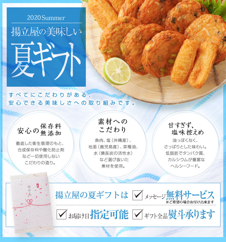 2020年 夏のギフト お中元 暑中御見舞 残暑御見舞 ｜さつま揚げ 送料無料